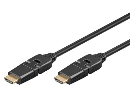 GOOBAY καλώδιο HDMI 61286 με Ethernet, 360°, 4K/60Hz, 18 Gbps, 2m, μαύρο