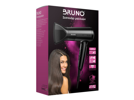 BRUNO σεσουάρ μαλλιών BRN-0153, 1600W, αναδιπλούμενη λαβή, μαύρο