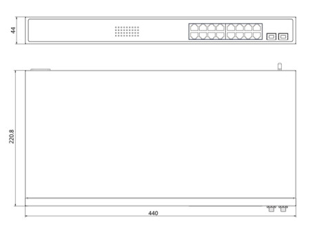 HIKVISION Managed switch DS-3E1518P-SI, 16x PoE & 2x SFP ports, 1000Mbps