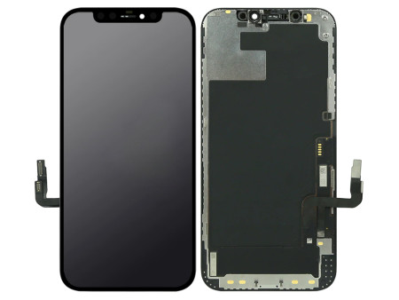 TW INCELL LCD για iPhone 12/12 Pro, camera-sensor ring, earmesh, μαύρη