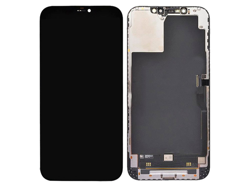 TW INCELL LCD για iPhone 12 Pro Max, camera-sensor ring, earmesh, μαύρη