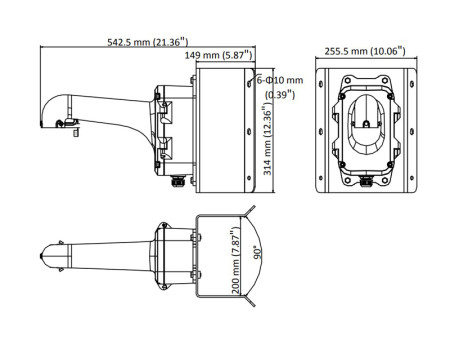 HIKVISION HIWATCH βάση κάμερας DS-1604ZJ-BOX-CORNER, μεταλλική, λευκή