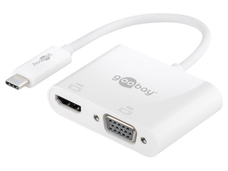 GOOBAY αντάπτορας USB-C σε HDMI & VGA 52430, 4K/60Hz, λευκός