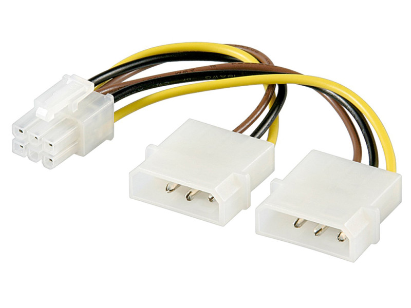 GOOBAY καλώδιο 2x molex 4pin σε 1x 6pin 51360, 0.15m