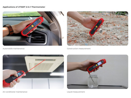UNI-T ψηφιακό θερμόμετρο 2 in 1 UT320T, -40~300 °C, IP54