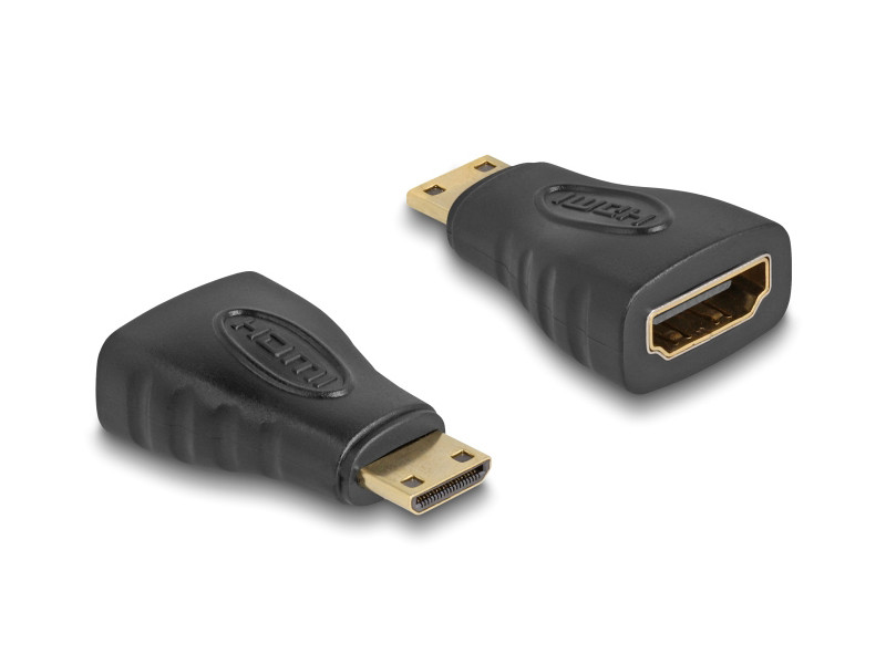 DELOCK αντάπτορας mini HDMI σε HDMI 65244, gold plated, μαύρος