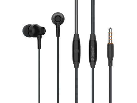 CELEBRAT earphones με μικρόφωνο G25, 3.5mm σύνδεση, Φ10mm, 1.2m, μαύρα