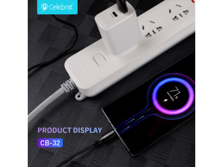 CELEBRAT καλώδιο Micro USB σε USB CB-32, 10.5W, 1m, μαύρο