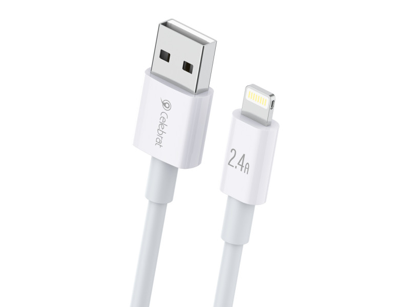 CELEBRAT καλώδιο Lightning σε USB CB-24L, 12W, 1.2m, λευκό