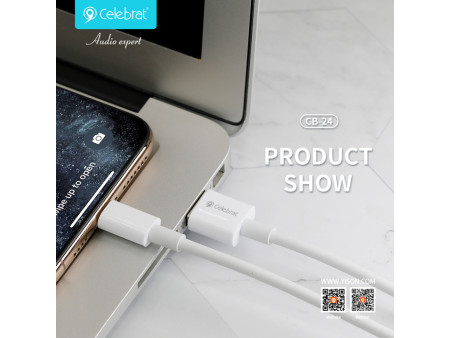 CELEBRAT καλώδιο Lightning σε USB CB-24L, 12W, 1.2m, λευκό