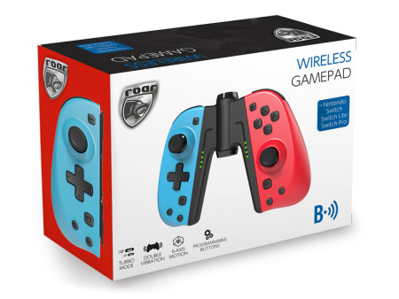 ROAR ασύρματο JoyCon gamepad RR-0015 για Nintendo Switch, μπλε & κόκκινο