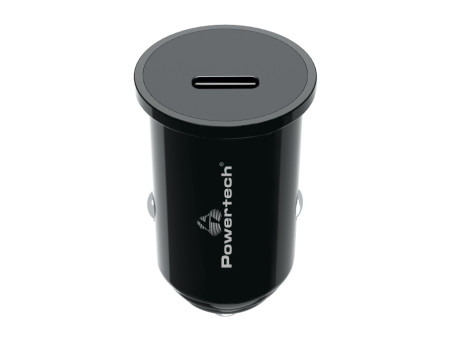 POWERTECH φορτιστής αυτοκινήτου PT-1146, USB-C, 20W PD, μαύρος