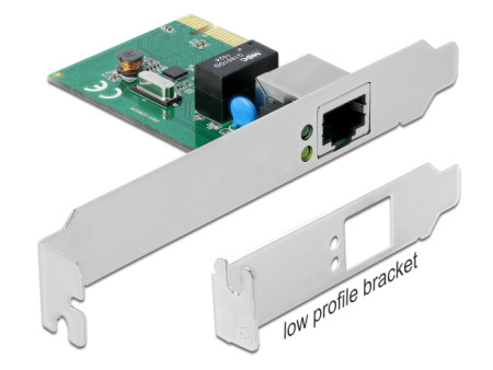 DELOCK κάρτα επέκτασης PCI Express σε RJ45 90381, 1000Mbps, low profile