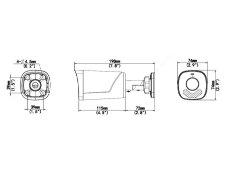 UNIARCH IP κάμερα IPC-B233-APF40W, 4mm, 3MP, IP67, PoE, LED, IR 50m