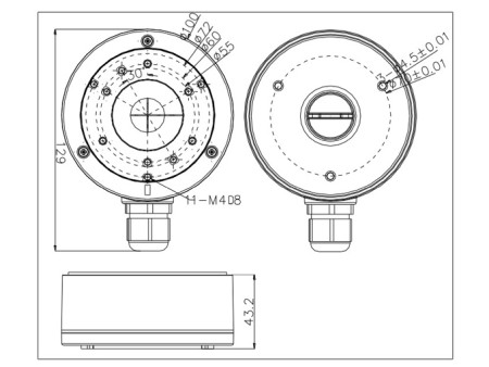 HIKVISION HIWATCH βάση κάμερας DS-1280ZJ-XS, μεταλλική, λευκή