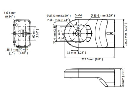 HIKVISION HIWATCH βάση κάμερας DS-1294ZJ-PT, μεταλλική/πλαστική, λευκή