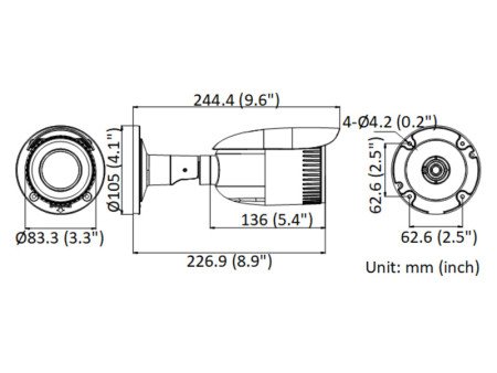 HIKVISION HIWATCH IP κάμερα HWI-B640H-Z, POE, 2.8-12mm, 4MP, IP67