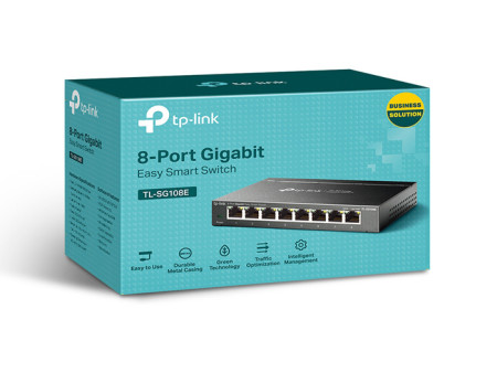 TP-LINK Easy Smart Switch TL-SG108E, 8-port 10/100/1000Mbps, Ver 6.0