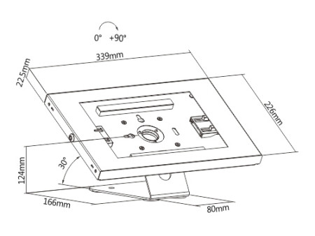 BRATECK επιτραπέζια βάση tablet PAD34-02, αντικλεπτική, 9.7-11", λευκή