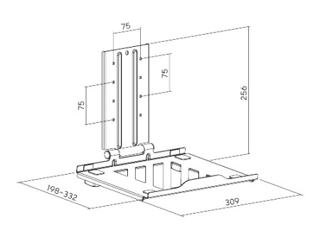 BRATECK βάση laptop NBH-7 για βάση οθονών VESA, έως 17", μαύρη