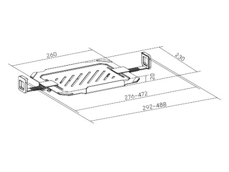 BRATECK βάση laptop NBH-8 για βάση οθονών VESA, έως 17", μαύρη