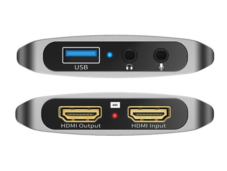 POWERTECH video capture CAB-UC081, HDMI/USB σύνδεση, 4K/30Hz, γκρι