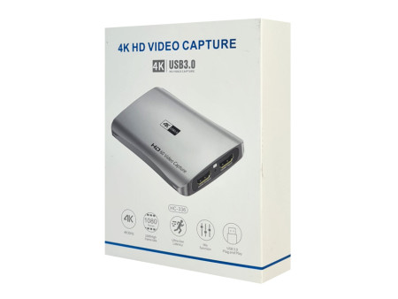 POWERTECH video capture CAB-UC081, HDMI/USB σύνδεση, 4K/30Hz, γκρι