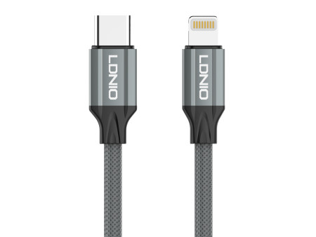 LDNIO καλώδιο Lightning σε USB-C LC442I, 30W PD, 2m, γκρι