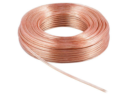 POWERTECH καλώδιο ήχου 2x 0.50mm² CAB-SP017, Copper, 10m, διάφανο