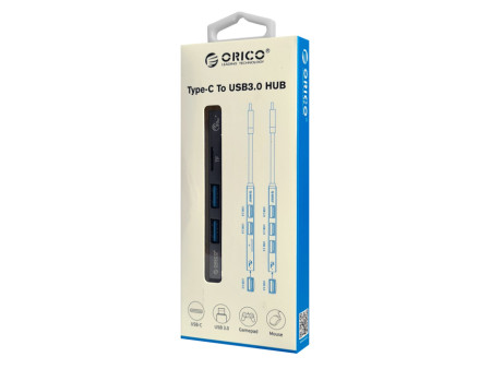 ORICO USB hub AH-12F με card reader, 3 θυρών, 5Gbps, USB-C σύνδεση, γκρι