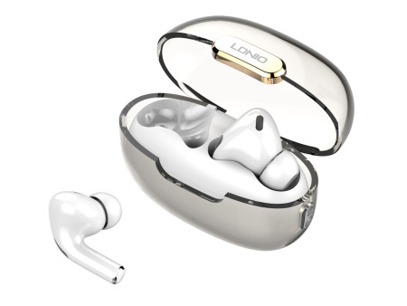 LDNIO earphones με θήκη φόρτισης T02, True Wireless, HiFi, Φ13mm, λευκά