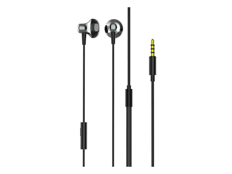 LDNIO earphones με μικρόφωνο HP08, 3.5mm σύνδεση, Φ13mm, 1.2m, γκρι