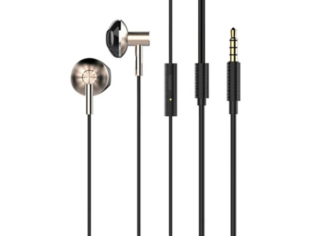 LDNIO earphones με μικρόφωνο HP09, 3.5mm σύνδεση, Φ13mm, 1.2m, ροζ χρυσό