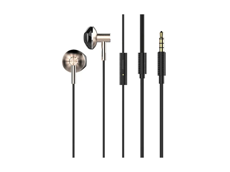 LDNIO earphones με μικρόφωνο HP09, 3.5mm σύνδεση, Φ13mm, 1.2m, ροζ χρυσό