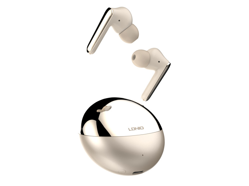 LDNIO earphones με θήκη φόρτισης T01, True Wireless, HiFi, Φ10mm, χρυσά