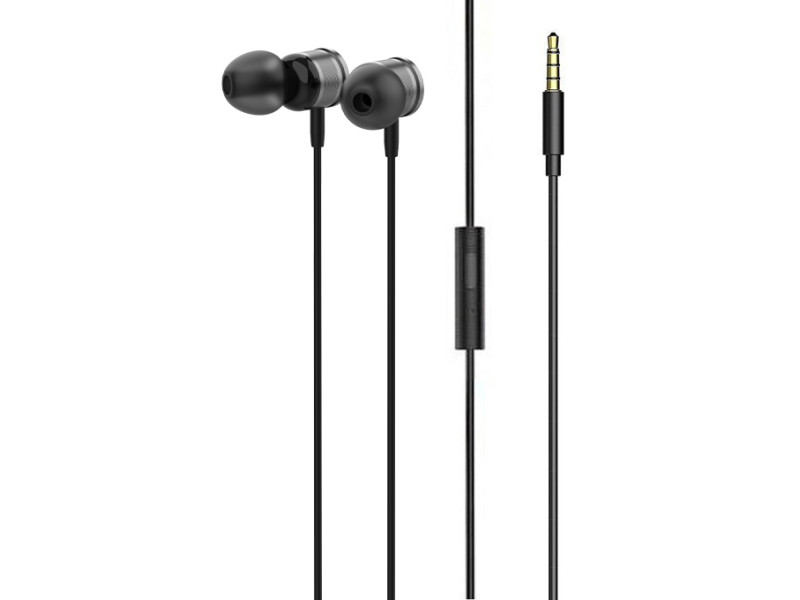 LDNIO earphones με μικρόφωνο HP04, 3.5mm σύνδεση, Φ10mm, 1.2m, γκρι