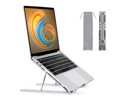 POWERTECH μεταλλική βάση laptop PT-1160, έως 18", foldable, ασημί