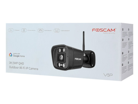 FOSCAM smart IP κάμερα V5P, 5MP 3K, 6x zoom, WiFi, IP66, Onvif, μαύρη