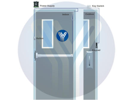 YLI ELECTRONIC χωνευτό μπουτόν PBK-810C, 86 x 86mm, 3Α, ασημί