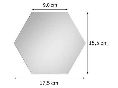 Σετ αυτοκόλλητοι ακρυλικοί καθρέφτες AG543D εξάγωνοι, 15.5x17.5cm, 12τμχ