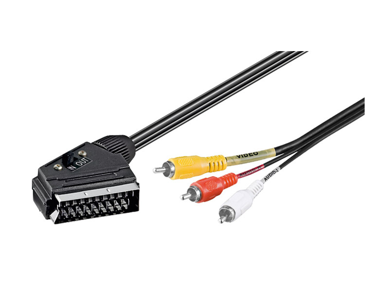 GOOBAY καλώδιο SCART 21-pin σε 3x RCA 50365, 3m, μαύρο