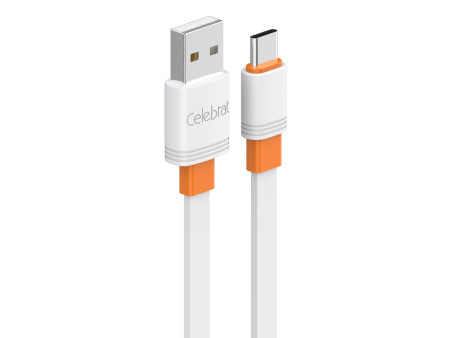 CELEBRAT καλώδιο USB-C σε USB CB-33C, flat, 15W, 1m, λευκό