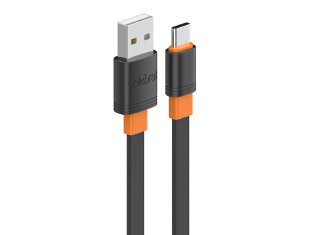 CELEBRAT καλώδιο USB-C σε USB CB-33C, flat, 15W, 1m, μαύρο