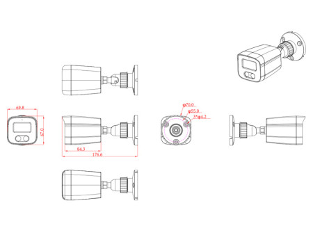 LONGSE IP κάμερα BMSDFG400W, WiFi, 2.8mm, 1/3" CMOS, 4MP, SD, IP67