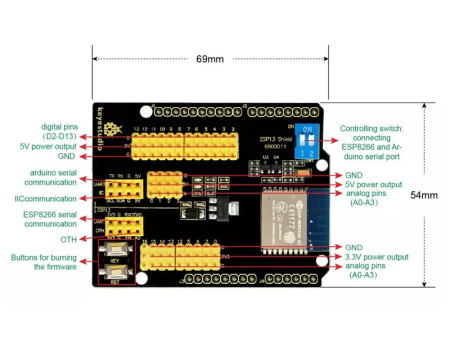 KEYESTUDIO ESP13 shield serial port module KS0366 για Arduino