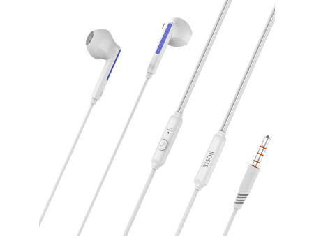 YISON earphones με μικρόφωνο X4, 3.5mm σύνδεση, Φ14mm, 1.2m, λευκά