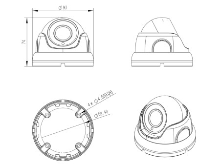 LONGSE υβριδική κάμερα LIRDBAHTC500FKE, 2.8mm, 5MP, IP67, IR 20m