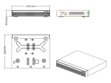 LONGSE XVR υβριδικό καταγραφικό XVRT3004HD, H.265/H.264, 4+2 IP κανάλια