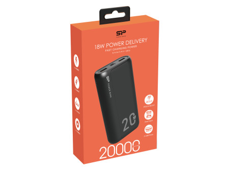 SILICON POWER power bank QS15, 20000mAh, 2x USB & USB Type-C, 3A, μαύρο