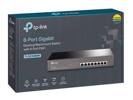 TP-LINK desktop/rackmount switch TL-SG1008MP, 8-Port PoE+, Ver. 2.0